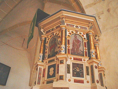 Renaissance-Kanzel in der Wallfahrtskirche Burkhardswalde