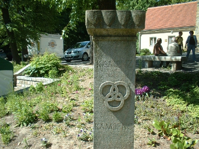 Kamenz, Lessingstadt, die drei Ringe aus "Nathan der Weise" - Zeichen der Toleranz - auf dem Hutberg