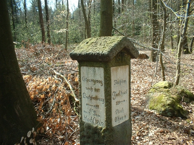Wegweiser Strangweg zur Luchsenburg